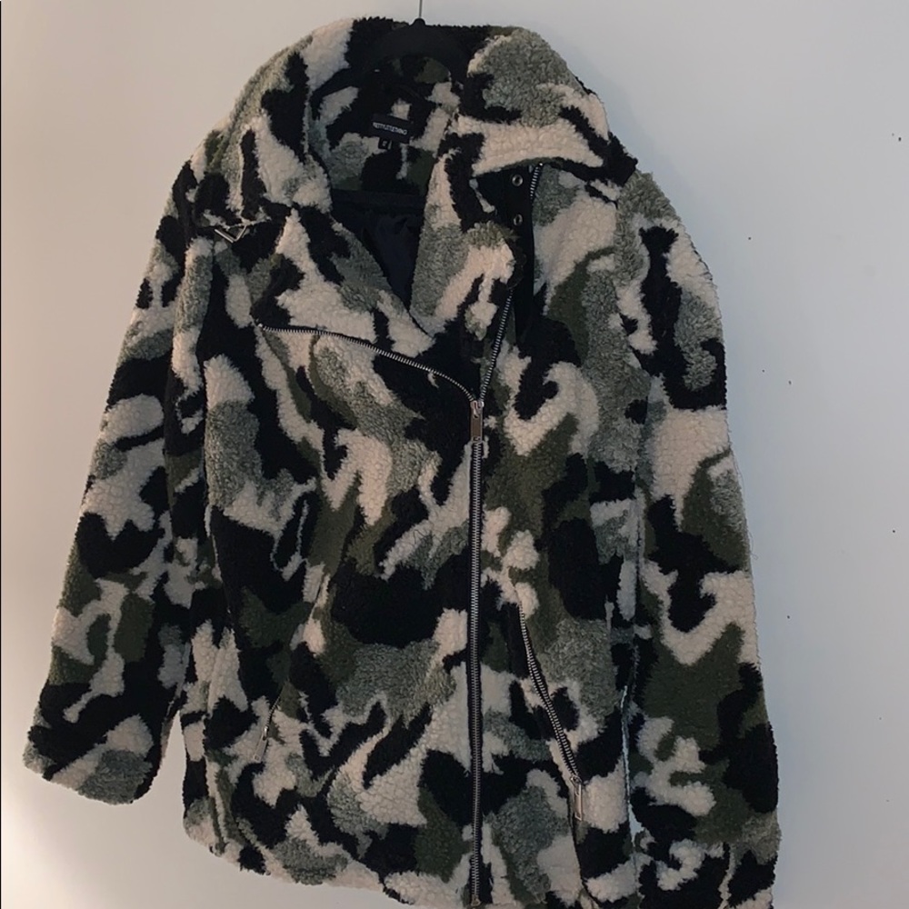 Pretty Little Thing camo coat